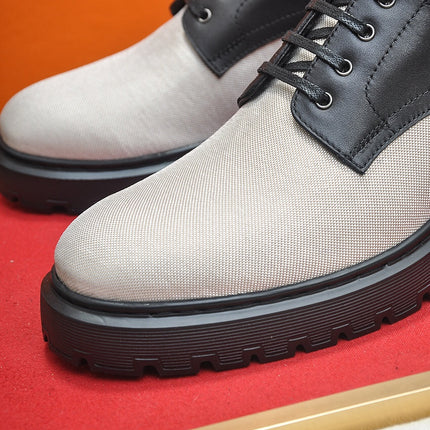 HM DANIEL TRAMPING SHOE BLACK AND CREAM BREATHABLE FABRIC