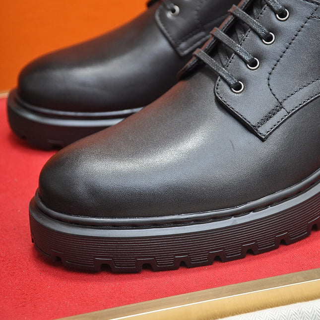 HM DANIEL TRAMPING SHOE BLACK CALFSKIN