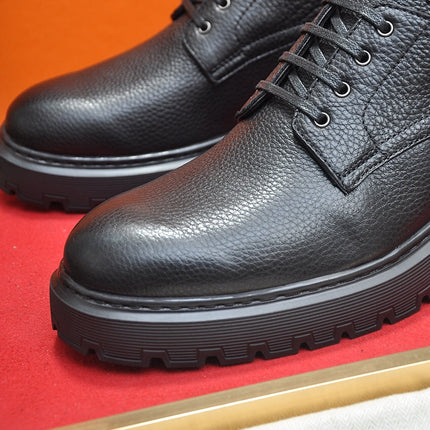HM DANIEL TRAMPING SHOE BLACK GRAINDED CALFSKIN