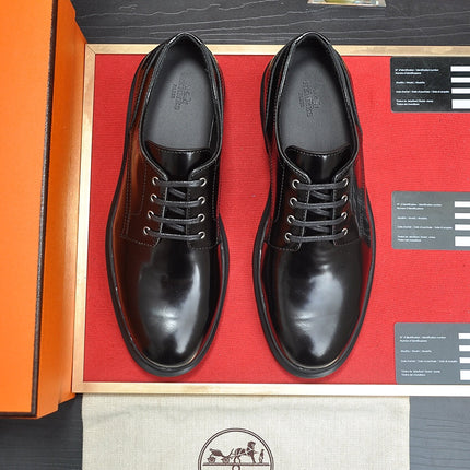 HM DANIEL TRAMPING SHOE GLOSSY BLACK CALFSKIN