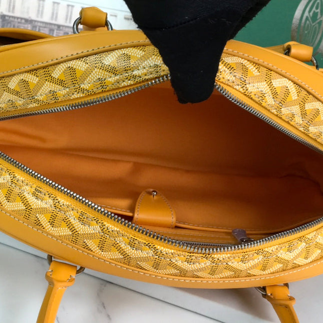 SAINT JEANNE BAG 35 IN YELLOW GOYARDINE CANVAS AND CALFSKIN
