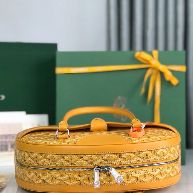 SAINT JEANNE BAG 35 IN YELLOW GOYARDINE CANVAS AND CALFSKIN