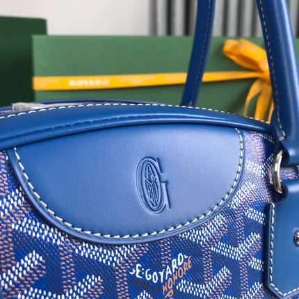 SAINT JEANNE BAG 35 IN AZURE BLUE GOYARDINE CANVAS AND CALFSKIN