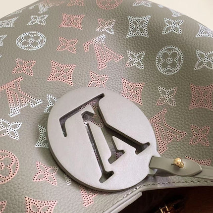 CARMEL 40 IN GRAY MONOGRAM GRADIENT PERFORATED CALFSKIN