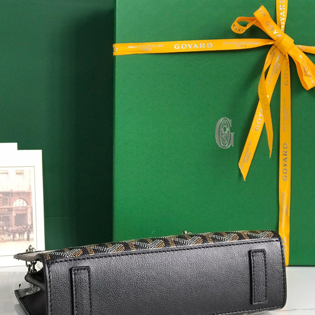 ROUETTE STRUCTURÉ MINI BAG 21 IN BLACK GOYARDINE CANVAS AND CALFSKIN