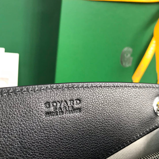 ROUETTE STRUCTURÉ MINI BAG 21 IN BLACK GOYARDINE CANVAS AND CALFSKIN
