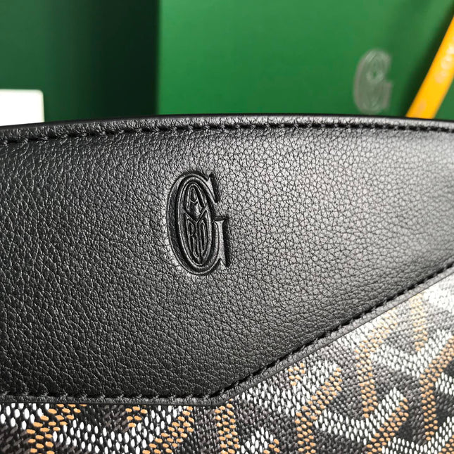 ROUETTE STRUCTURÉ MINI BAG 21 IN BLACK GOYARDINE CANVAS AND CALFSKIN