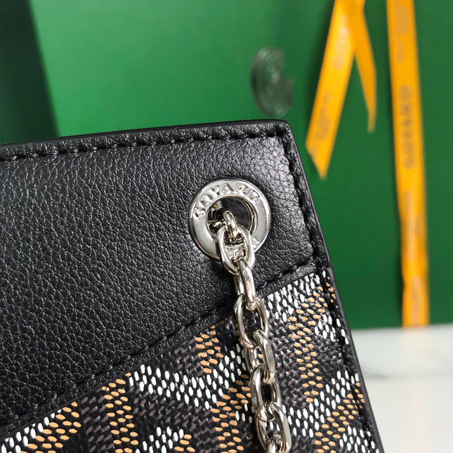 ROUETTE STRUCTURÉ MINI BAG 21 IN BLACK GOYARDINE CANVAS AND CALFSKIN