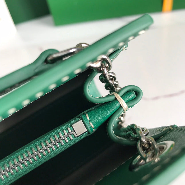 ROUETTE STRUCTURÉ MINI BAG 21 IN GREEN GOYARDINE CANVAS AND CALFSKIN