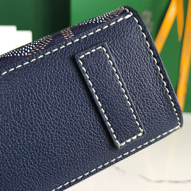 ROUETTE STRUCTURÉ MINI BAG 21 IN NAVY BLUE GOYARDINE CANVAS AND CALFSKIN