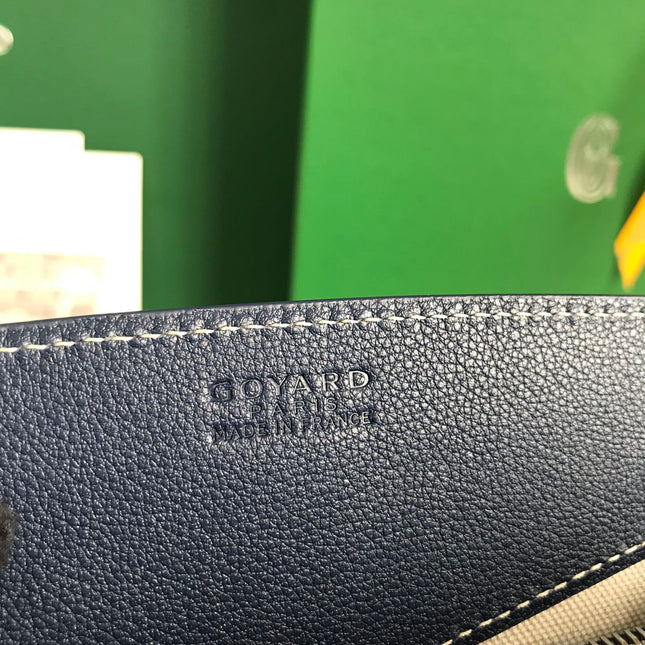ROUETTE STRUCTURÉ MINI BAG 21 IN NAVY BLUE GOYARDINE CANVAS AND CALFSKIN