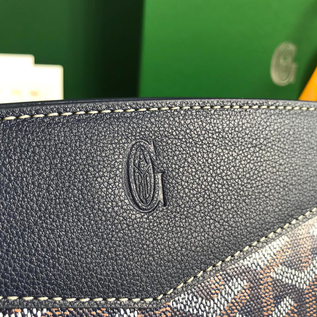 ROUETTE STRUCTURÉ MINI BAG 21 IN NAVY BLUE GOYARDINE CANVAS AND CALFSKIN