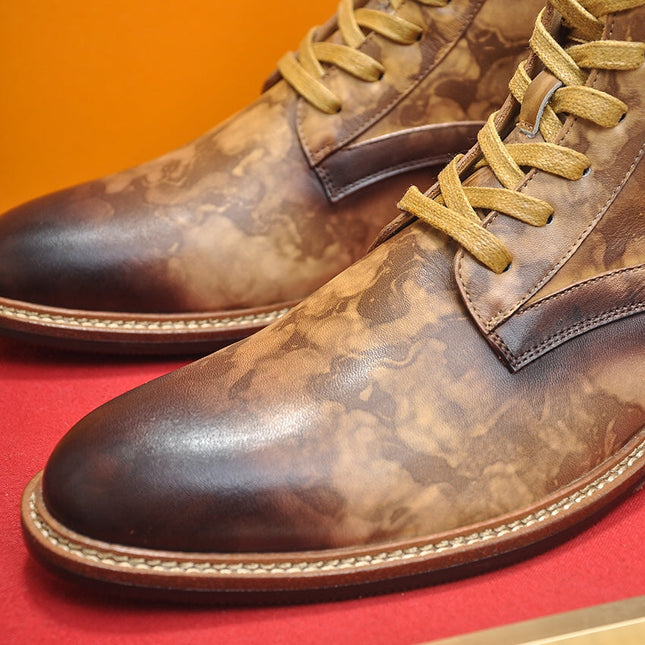LV SHORT BOOT IN OMBRE BROWN CALFSKIN