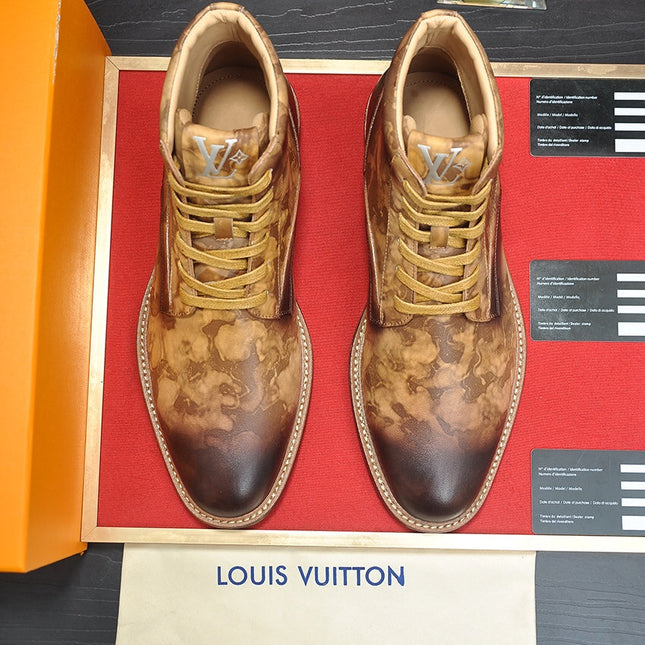 LV SHORT BOOT IN OMBRE BROWN CALFSKIN