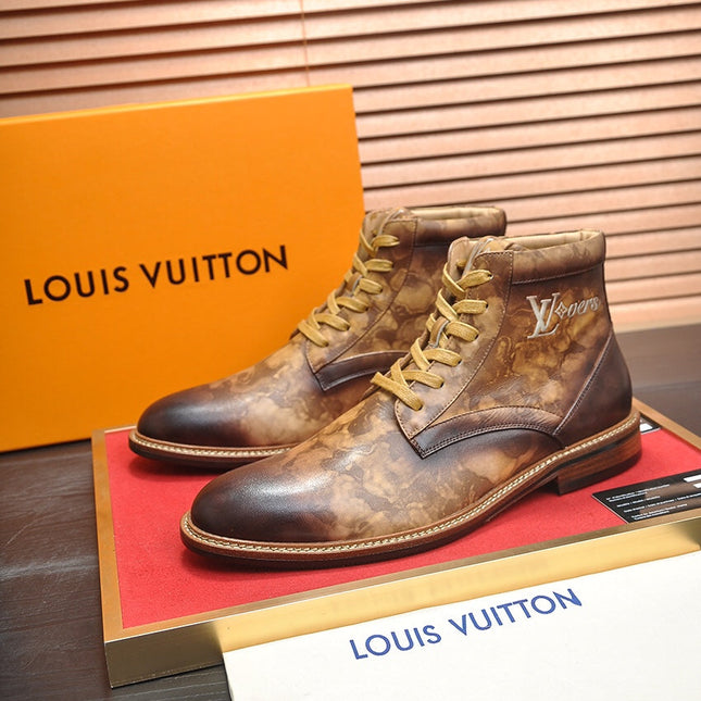 LV SHORT BOOT IN OMBRE BROWN CALFSKIN