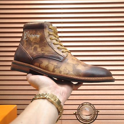 LV SHORT BOOT IN OMBRE BROWN CALFSKIN