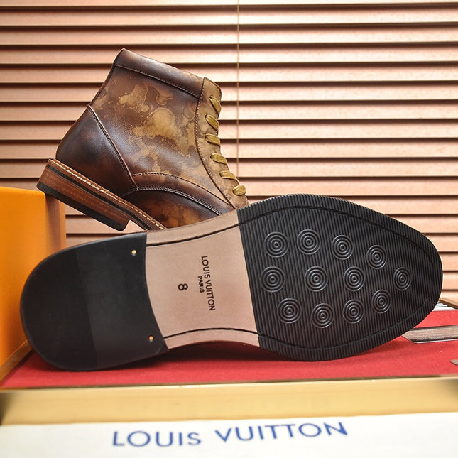 LV SHORT BOOT IN OMBRE BROWN CALFSKIN