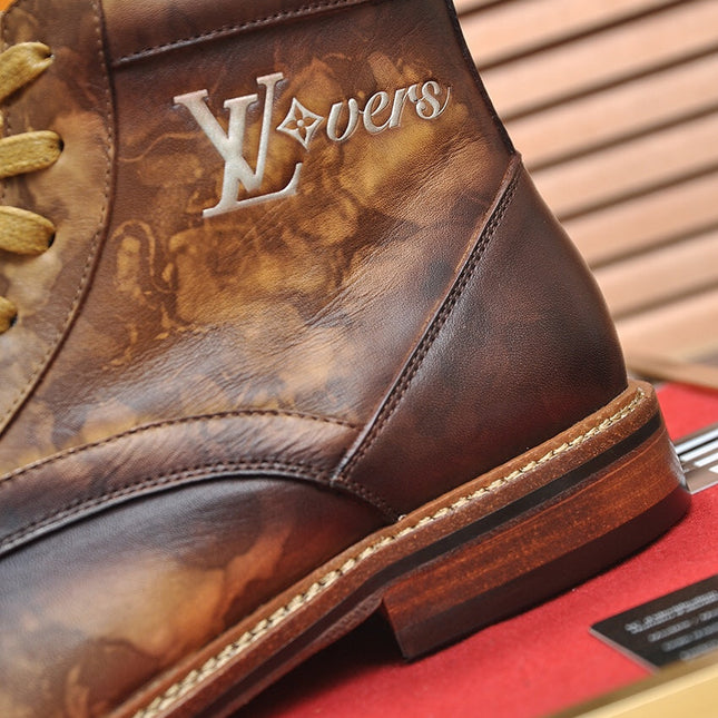 LV SHORT BOOT IN OMBRE BROWN CALFSKIN