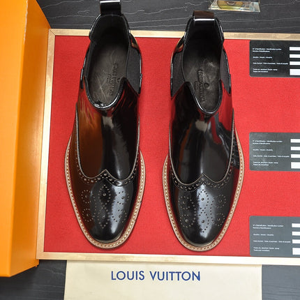 LV CHELSEA ANKLE BOOT IN BLACK CALFSKIN