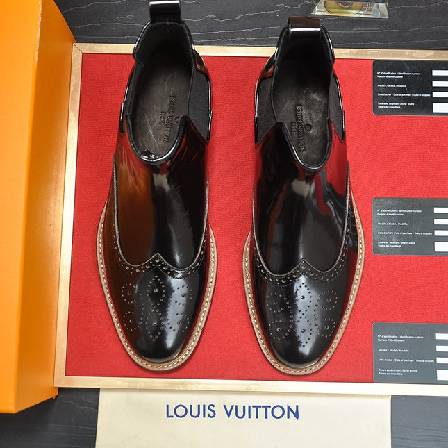 LV CHELSEA ANKLE BOOT IN BLACK CALFSKIN