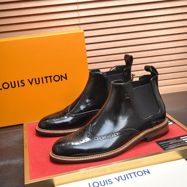 LV CHELSEA ANKLE BOOT IN BLACK CALFSKIN