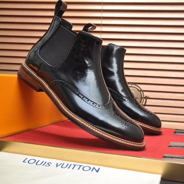 LV CHELSEA ANKLE BOOT IN BLACK CALFSKIN
