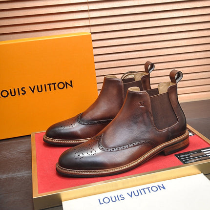 LV CHELSEA ANKLE BOOT IN CHOCOLATE BROWN CALFSKIN
