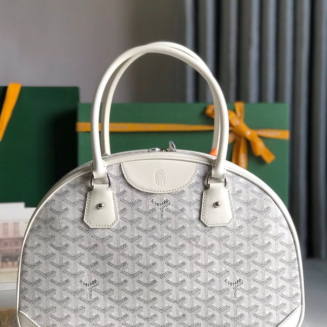 SAINT JEANNE BAG 35 IN WHITE GOYARDINE CANVAS AND CALFSKIN