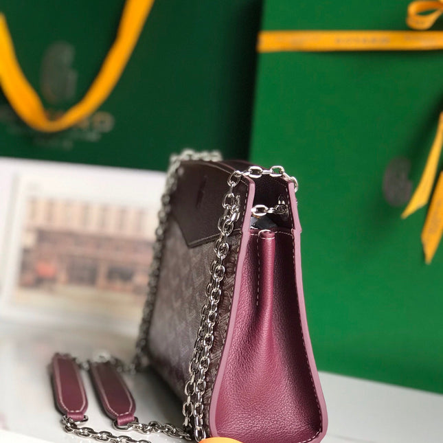 ROUETTE STRUCTURÉ MINI BAG 21 IN WINE RED GOYARDINE CANVAS AND CALFSKIN