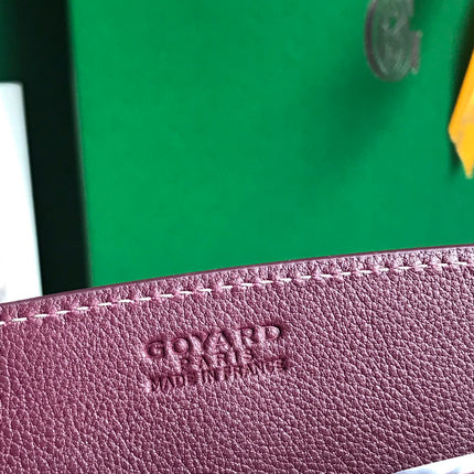 ROUETTE STRUCTURÉ MINI BAG 21 IN WINE RED GOYARDINE CANVAS AND CALFSKIN