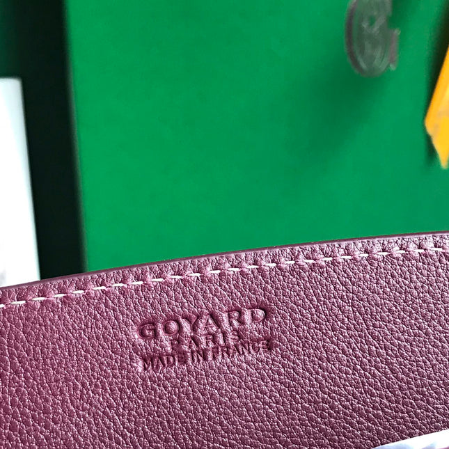 ROUETTE STRUCTURÉ MINI BAG 21 IN WINE RED GOYARDINE CANVAS AND CALFSKIN