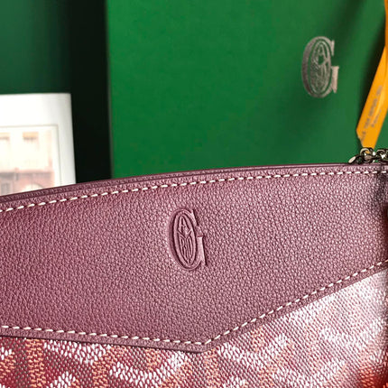 ROUETTE STRUCTURÉ MINI BAG 21 IN WINE RED GOYARDINE CANVAS AND CALFSKIN
