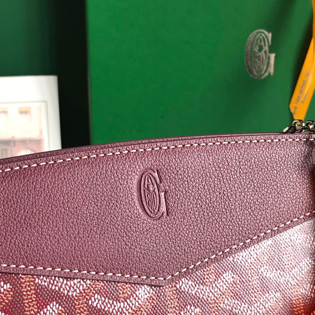 ROUETTE STRUCTURÉ MINI BAG 21 IN WINE RED GOYARDINE CANVAS AND CALFSKIN