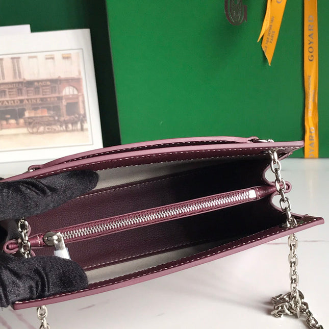 ROUETTE STRUCTURÉ MINI BAG 21 IN WINE RED GOYARDINE CANVAS AND CALFSKIN