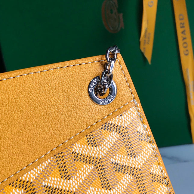 ROUETTE STRUCTURÉ MINI BAG 21 IN YELLOW GOYARDINE CANVAS AND CALFSKIN