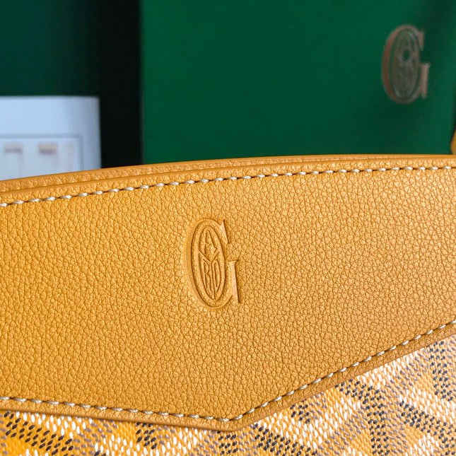 ROUETTE STRUCTURÉ MINI BAG 21 IN YELLOW GOYARDINE CANVAS AND CALFSKIN