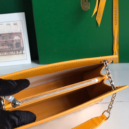 ROUETTE STRUCTURÉ MINI BAG 21 IN YELLOW GOYARDINE CANVAS AND CALFSKIN