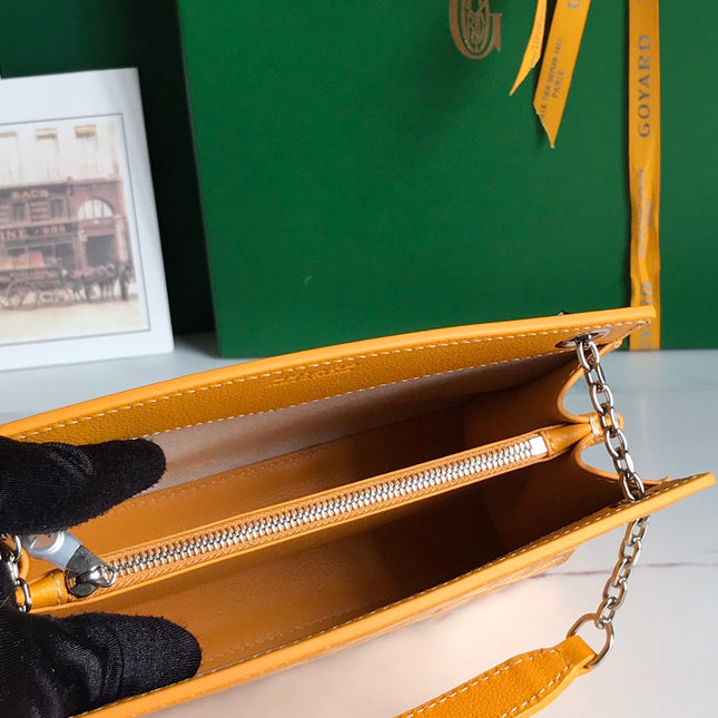 ROUETTE STRUCTURÉ MINI BAG 21 IN YELLOW GOYARDINE CANVAS AND CALFSKIN