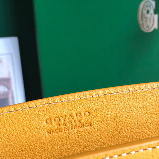 ROUETTE STRUCTURÉ MINI BAG 21 IN YELLOW GOYARDINE CANVAS AND CALFSKIN