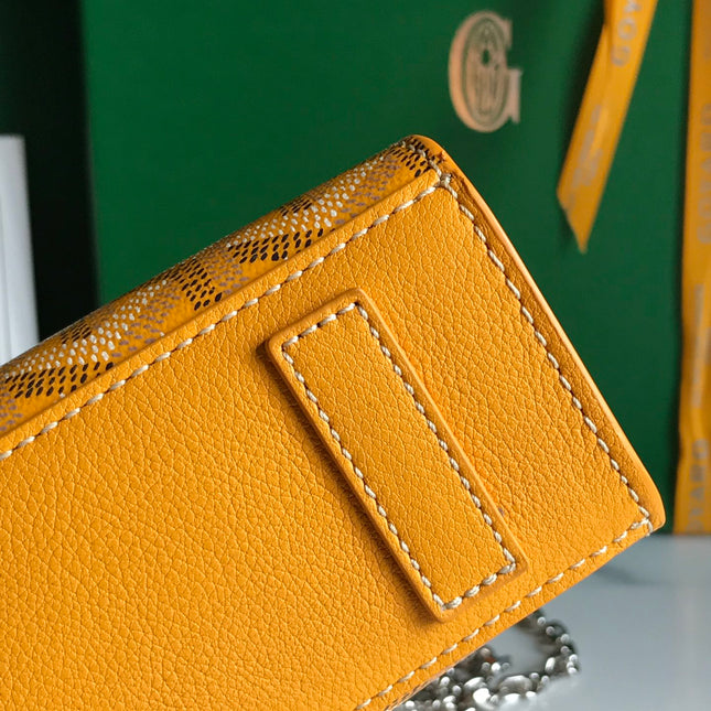 ROUETTE STRUCTURÉ MINI BAG 21 IN YELLOW GOYARDINE CANVAS AND CALFSKIN
