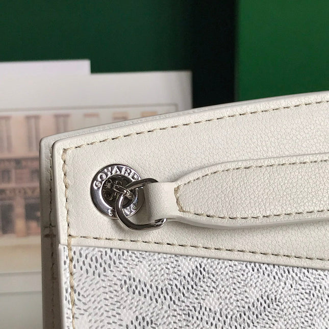ROUETTE STRUCTURÉ MINI BAG 21 IN WHITE GOYARDINE CANVAS AND CALFSKIN