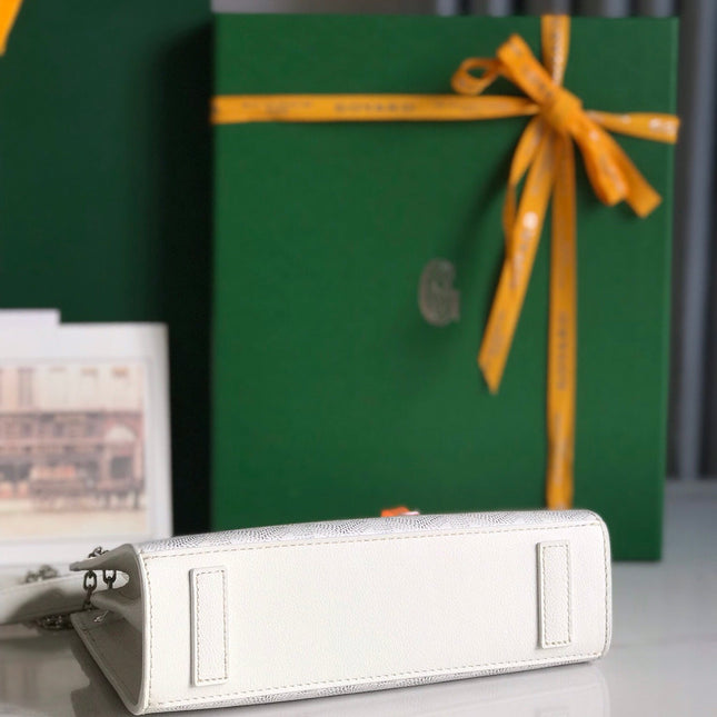 ROUETTE STRUCTURÉ MINI BAG 21 IN WHITE GOYARDINE CANVAS AND CALFSKIN