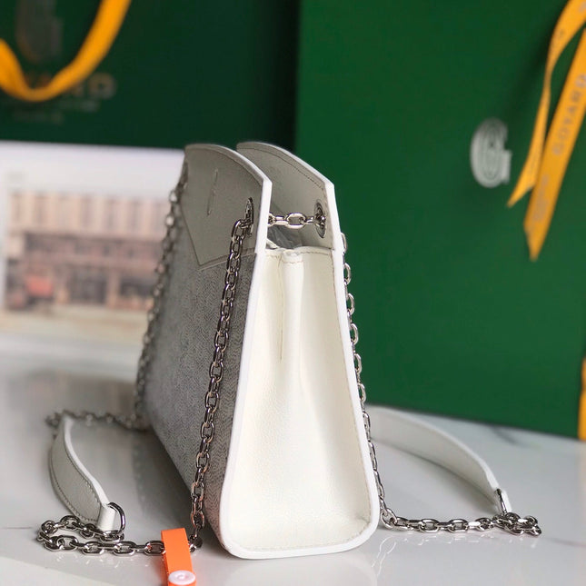 ROUETTE STRUCTURÉ MINI BAG 21 IN WHITE GOYARDINE CANVAS AND CALFSKIN
