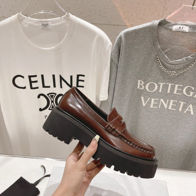 CHUNKY LOAFER IN PENNY BROWN POLISHED BULLSKIN
