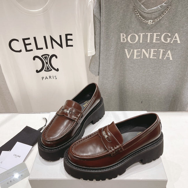 CHUNKY LOAFER IN PENNY BROWN POLISHED BULLSKIN