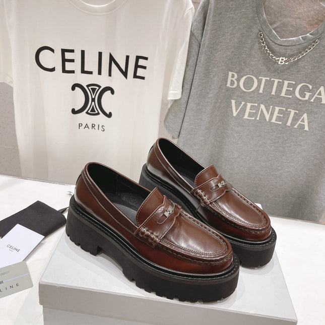 CHUNKY LOAFER IN PENNY BROWN POLISHED BULLSKIN