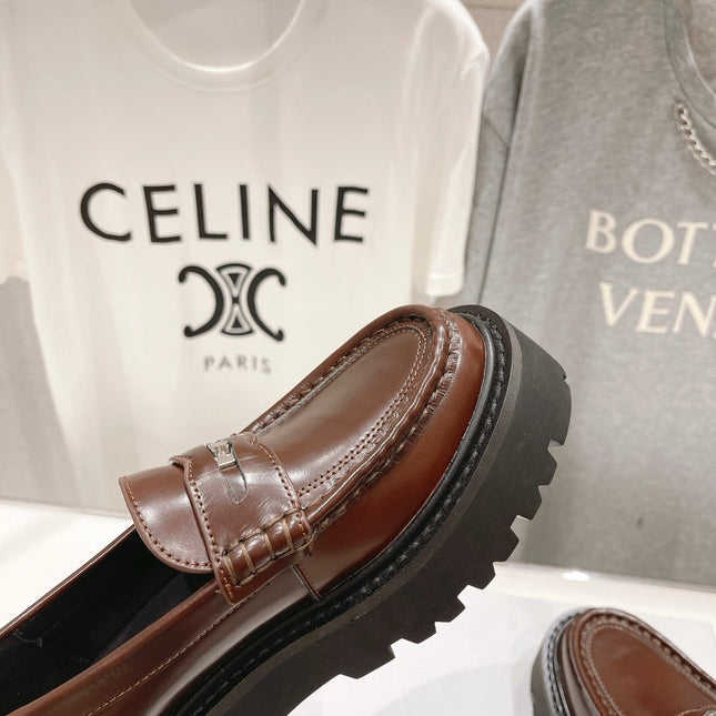 CHUNKY LOAFER IN PENNY BROWN POLISHED BULLSKIN