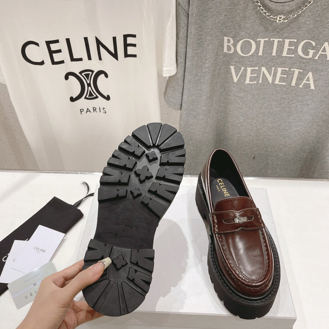 CHUNKY LOAFER IN PENNY BROWN POLISHED BULLSKIN
