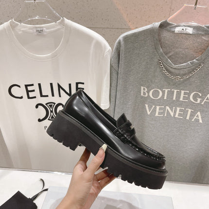CHUNKY LOAFER IN BLACK POLISHED BULLSKIN