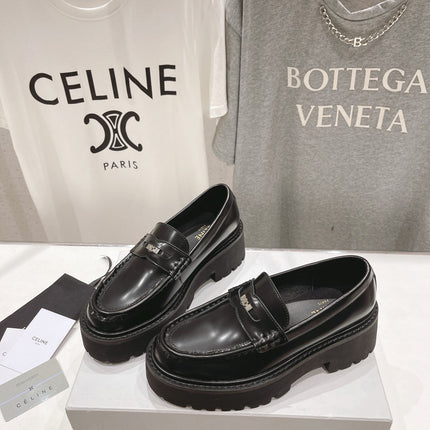 CHUNKY LOAFER IN BLACK POLISHED BULLSKIN